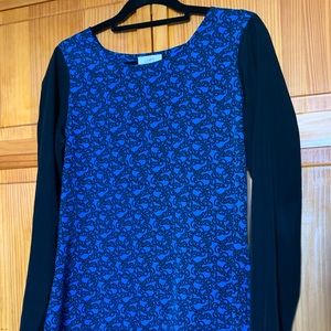 Loft Chain Print Blouse Blue Size L